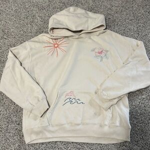 Hollister Cream Embroidered Hoodie